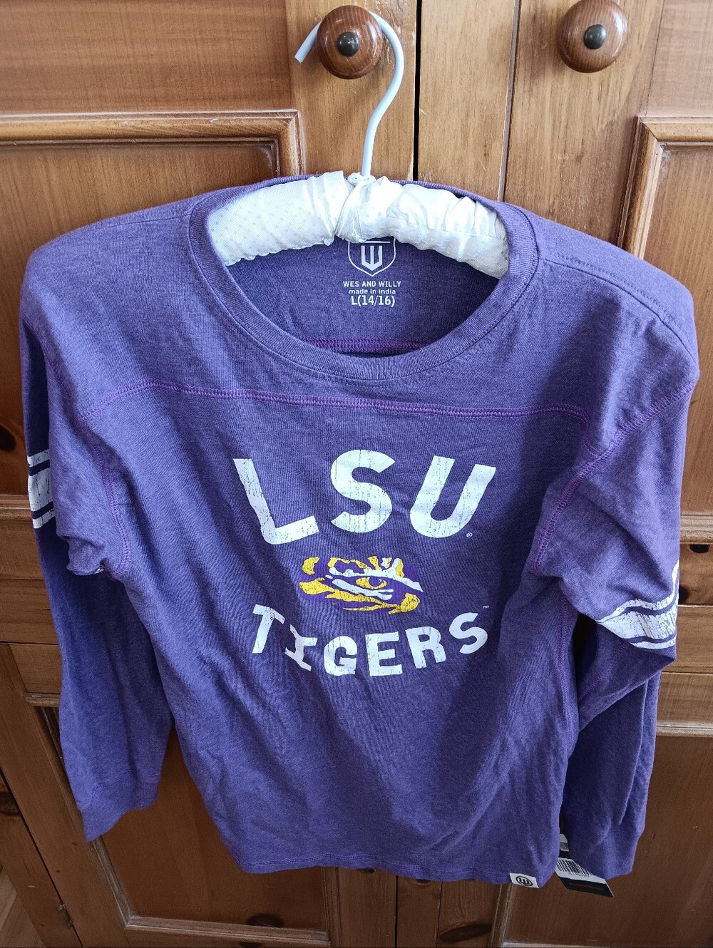 Wes and Willy Purple LSU Tigers Long-Sleeve Kids Tee